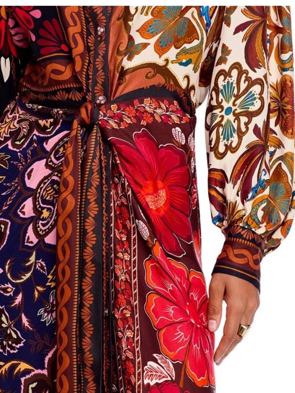 FARM Rio Miranda Multicolor Floral Scarf Midi Dress - Picture 4 of 7